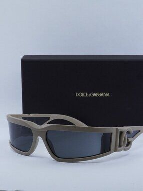 Dolce & Gabbana DG6198 329287 Unisex Rectangle Sunglasses - Beige/Grey